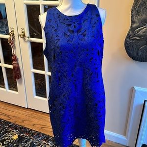 Greylin Blue fully lined dress size Large. Full back zipper